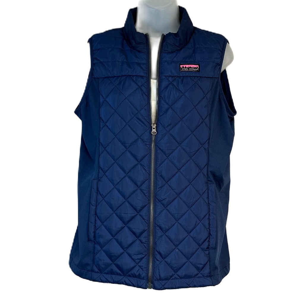 Simply Southern Quilted Puffer Vest Size S Full Zip Lightweight Hiking‎ Gorpcore